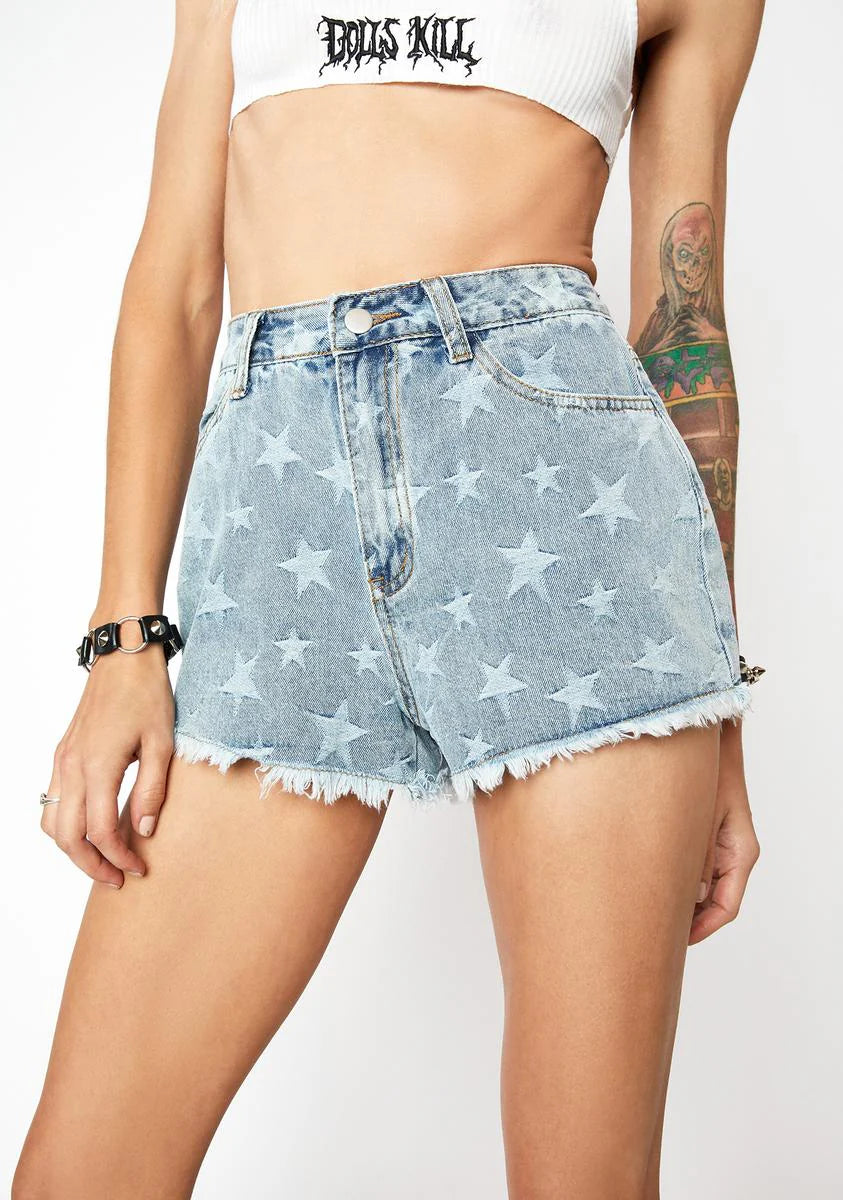 Oh My Stars Denim Shorts