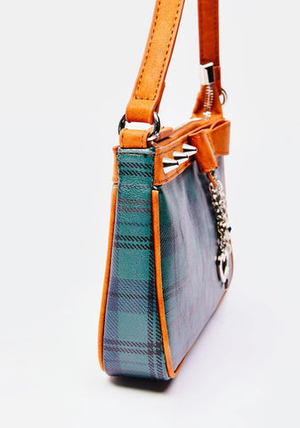 College Ruled Plaid Shoulder Bag