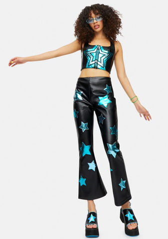 Spacey Waves Vegan Leather Star Corset