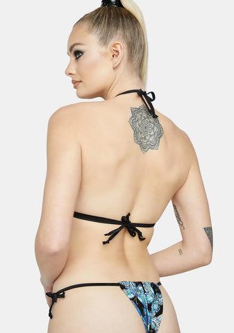 Blue Metallic Butterfly Set