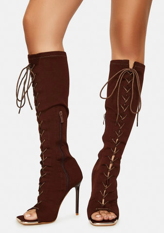 Chocolate Forever Bond Lace Up Boots