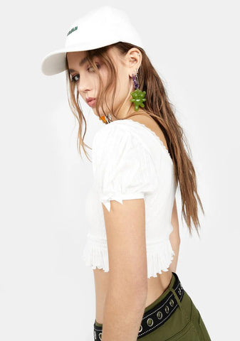 I'm The Realest Pointelle Crop Top