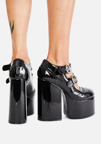 Midnight It's Going Down Platform Heels