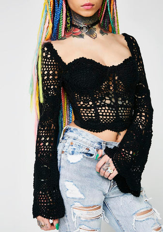 Wild Child Crochet Bustier Top