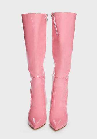 Pink Blushing Stiletto Boots