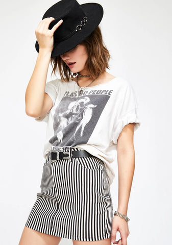 Pinstripe Mini Broomy Skirt