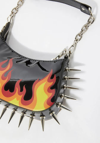 Sell My Soul Spiked Shoulder Bag