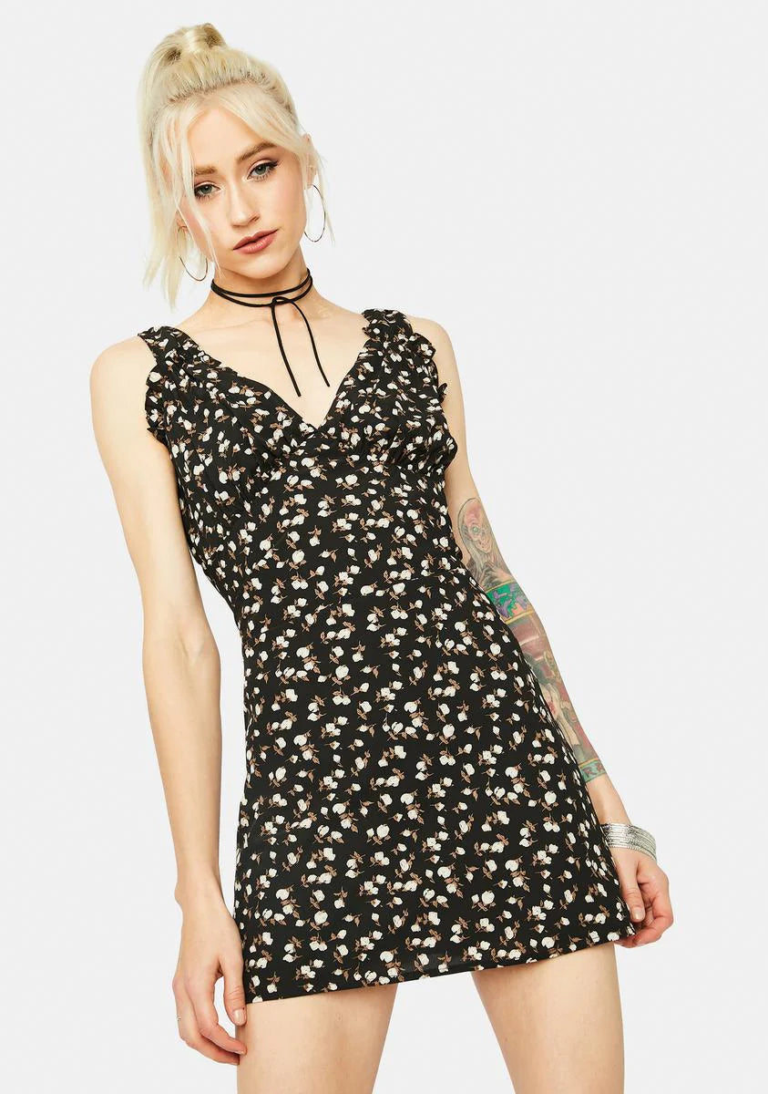 Night Meeting at Dawn Floral Mini Dress