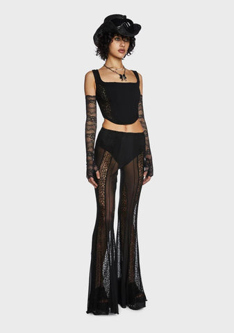 Wild Whims Mesh Flare Pants