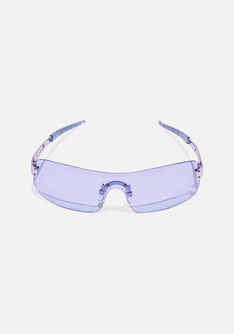 Pale Blue Shield Sunglasses