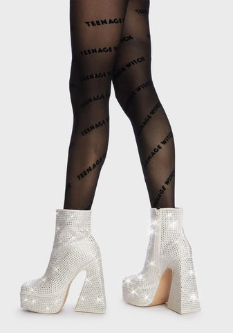 Silver Rumour Rhinestone Boots