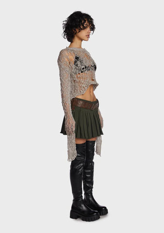 Echo Open Weave Crop Sweater