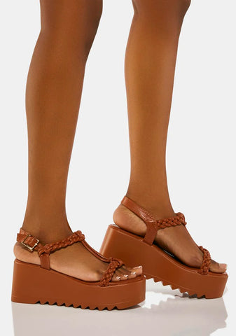 Rust Let's Rewind Platform Sandals
