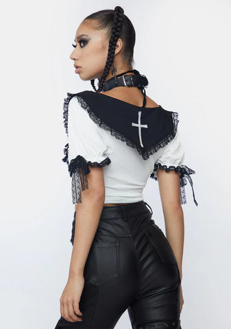 Pentagram Lace Up Top