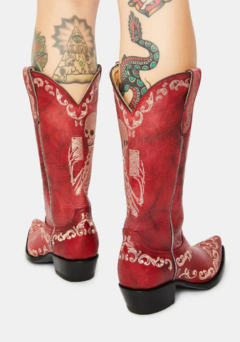 Red Selfie Cowboy Boots