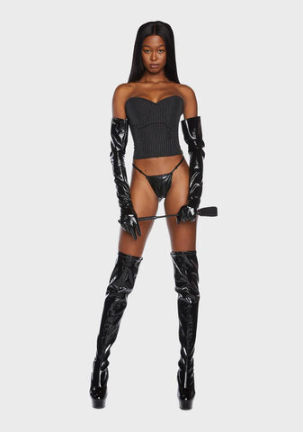 Lavish Pinstripe Underwire Bustier