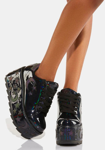 Reflective Lala Luna Platform Sneakers