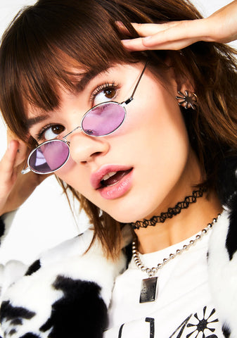 Purp Side Eye Lewks Round Sunglasses