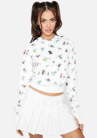 Kira Velour Crop Hoodie