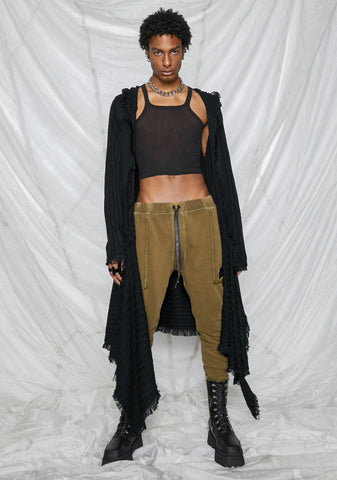 Synth Unisex Hooded Longline Cardigan