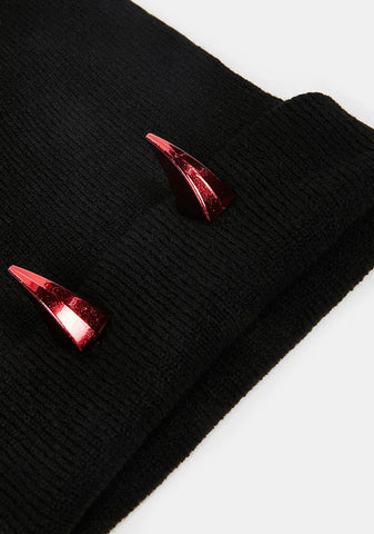 Satanic Thinking Horn Beanie