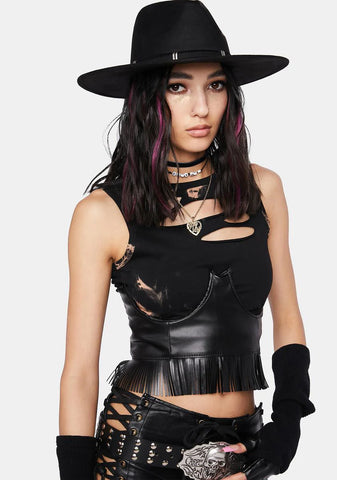 Ride A Cowboy Fringe Underbust Corset