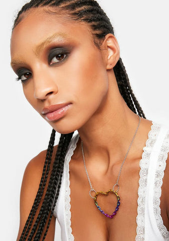 Light Up My Love Rainbow Heart Necklace