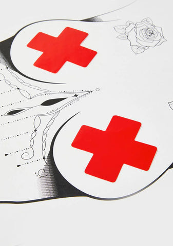 Vixen Red Wet Vinyl Pasties And G-String Set