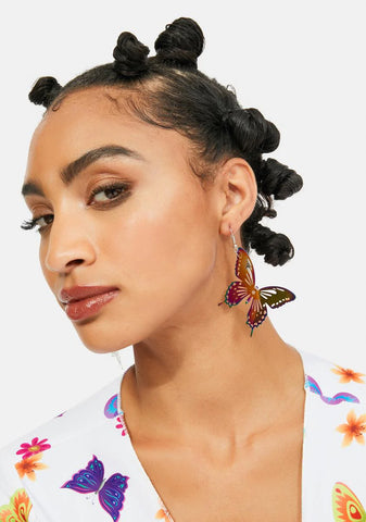 Metallic Butterfly Whisper Drop Earrings