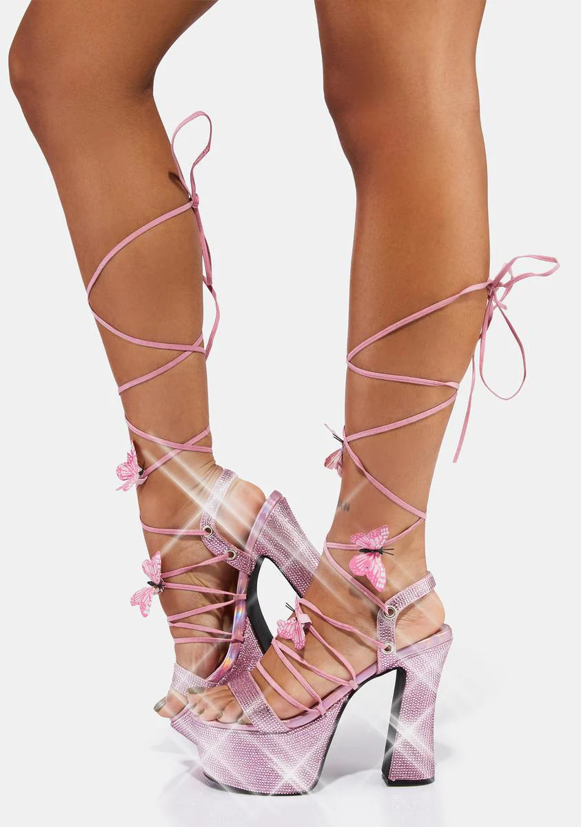 Sweet Blindin' Pixie Queen Lace Up Heels