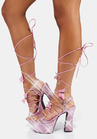 Sweet Blindin' Pixie Queen Lace Up Heels