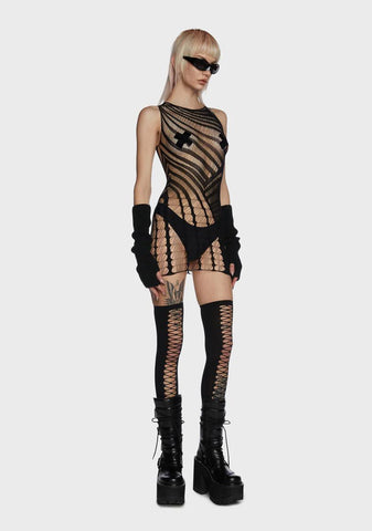 Coming In Hawt Fishnet Dress