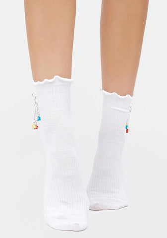 Hear My Wish Lettuce Crew Socks