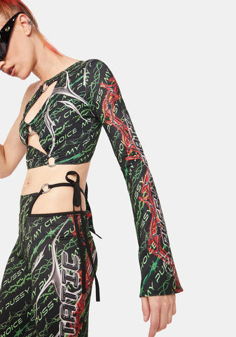 X-Static One Shoulder Tie Top