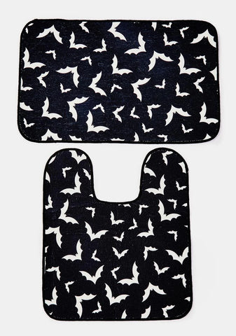 Bat Behavior Bathroom Rug Set