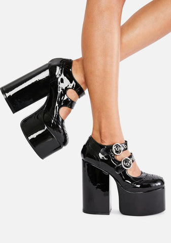 Midnight It's Going Down Platform Heels