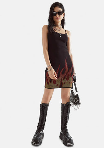 Fierce Fears Rhinestone Flame Dress