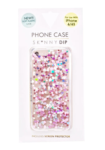 Heart Sequin Jelly iPhone Case