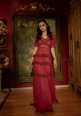 Wine Perpetual Night Maxi Dress