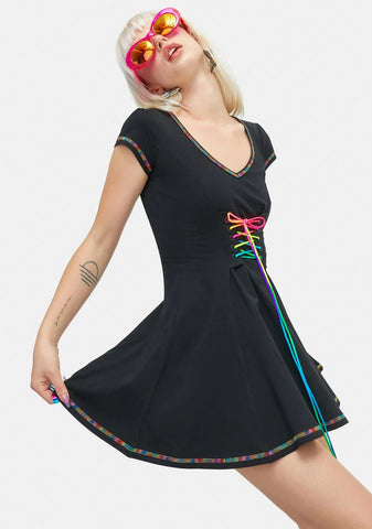 Vibrant Mood Lace Up Dress