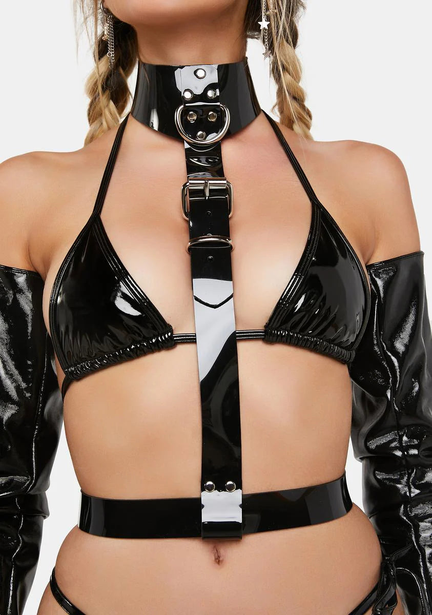 Vinyl Buckle Collar Harness