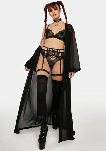 x Hustler Isa Black Graphic Lace Bra