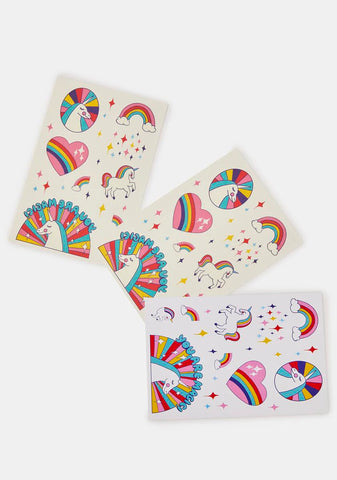 Rainbow Unicorns Tattoo Sheets