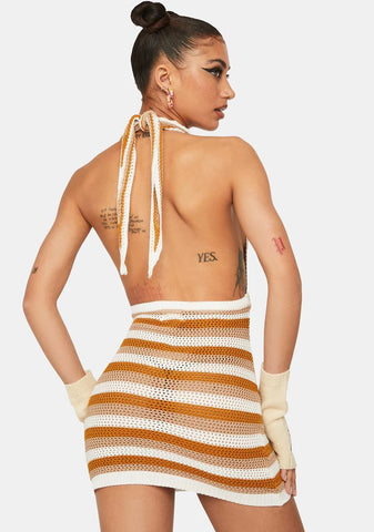 Coffee Hot Streak Crochet Dress