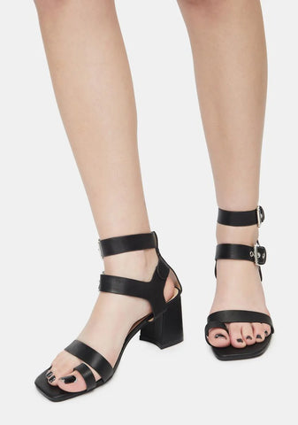 Noir Match My Pace Sandal Heels