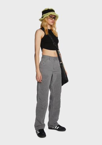 Cord Panel Carpenter Pants