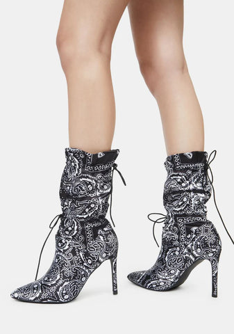Night Money Making Madness Bandana Print Booties