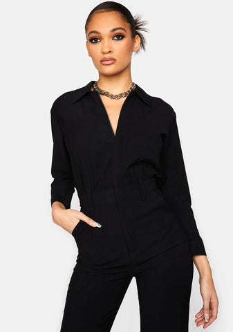 Utility Twill Zip Jumpsuit