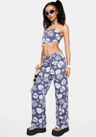 Sea Flower Long Island Boyfriend Jeans