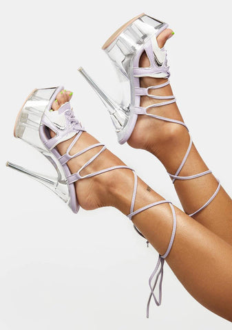 Lilac Sneaker Platform Heels